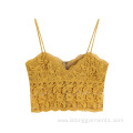 Knitted Solid Zippered Vest Tank Crop Top